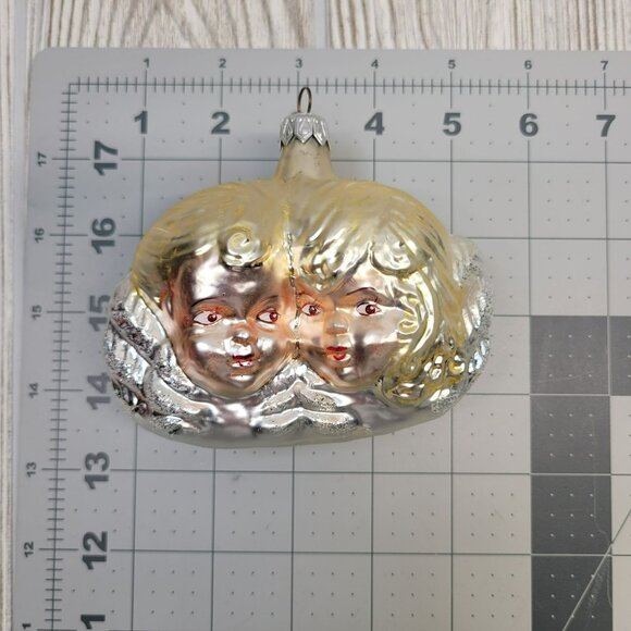 House Of Ivana Trump‎ European Glass Christmas Ornament Collection Cherub Faces - Picture 5 of 7